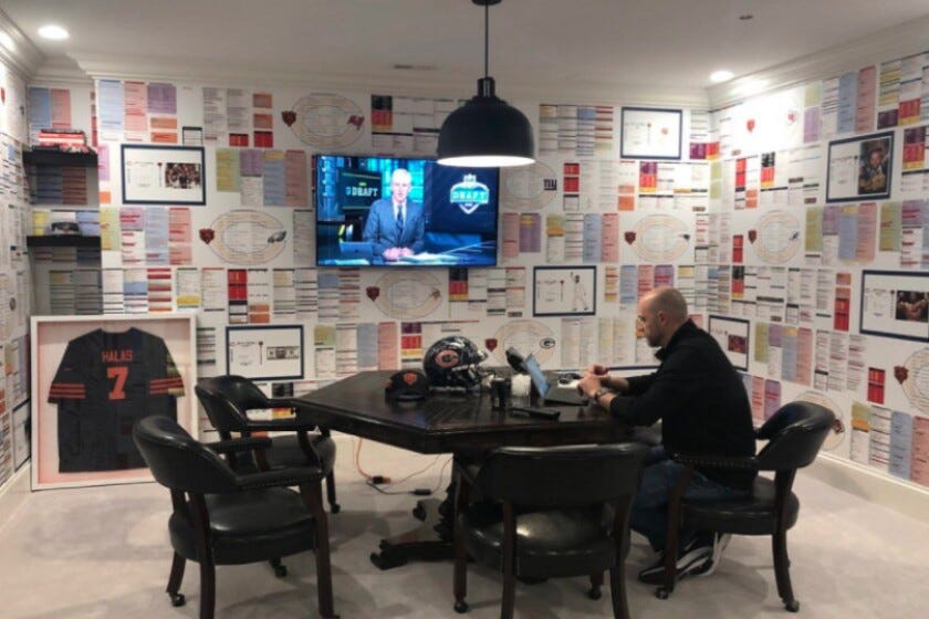 Bears coach Matt Nagy wallpapered his basement with what ...