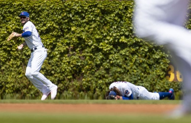 The Cubs outfield o' death